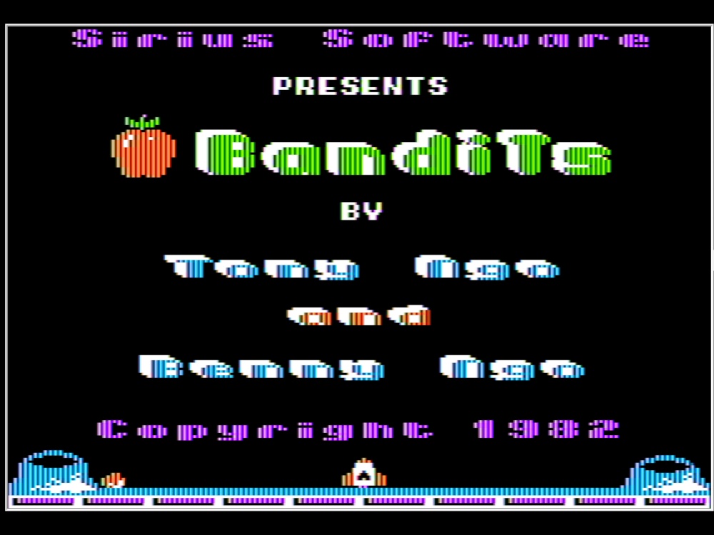 Title Screen of Bandits for Apple II